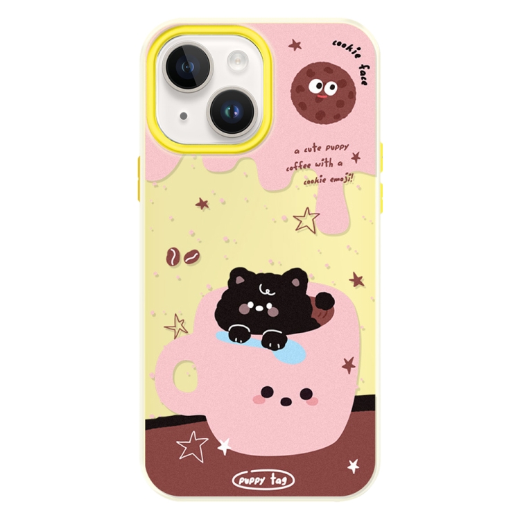 

For iPhone 14 Skin Feeling Jelly TPU Hybrid PC Phone Case(Teacup Puppy Yellow)