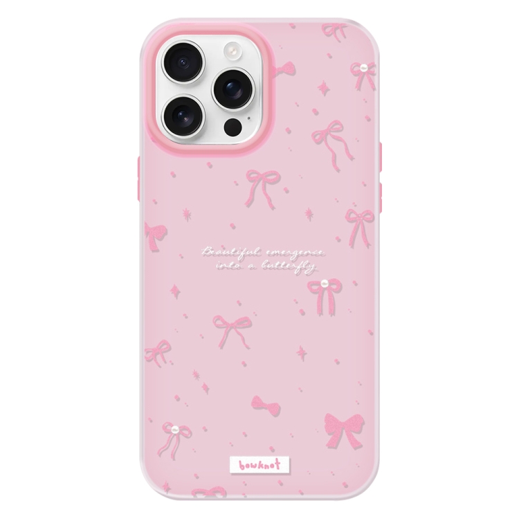 

For iPhone 14 Pro Max Skin Feeling Jelly TPU Hybrid PC Phone Case(Love Bow Pink)