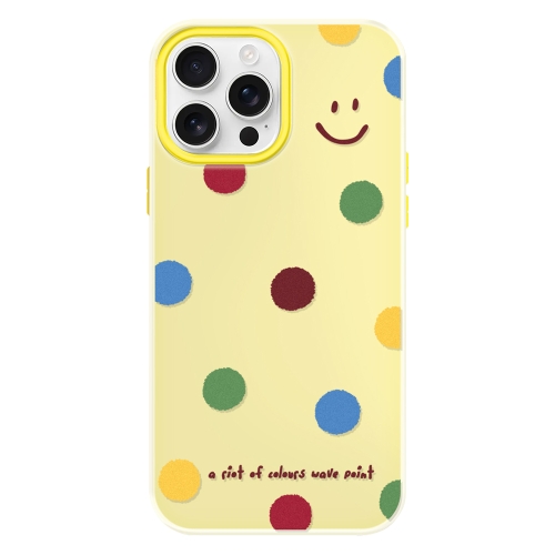 

For iPhone 12 Pro Skin Feeling Jelly TPU Hybrid PC Phone Case(Polka Dots Smile Yellow)