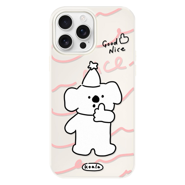 

For iPhone 16 Pro Skin Feeling Jelly TPU Hybrid PC Phone Case(Like Koala White)