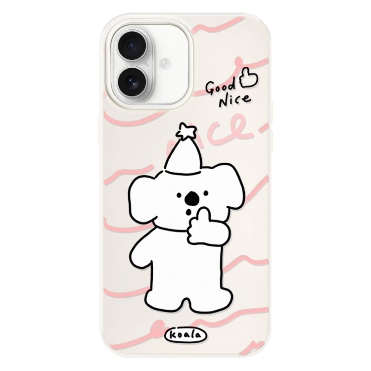 

For iPhone 16 Plus Skin Feeling Jelly TPU Hybrid PC Phone Case(Like Koala White)