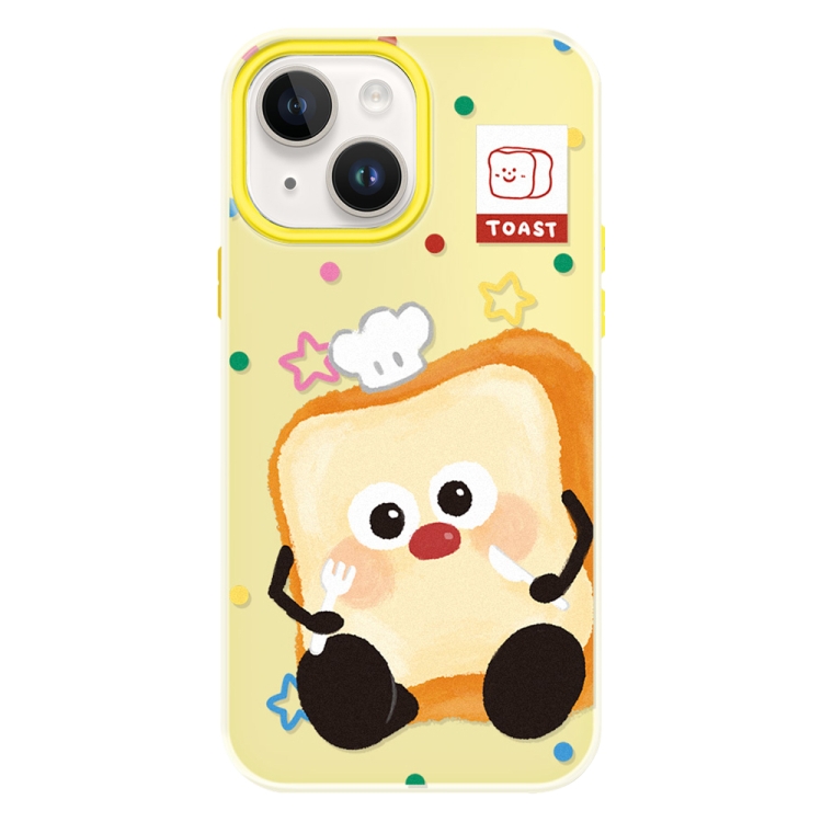

For iPhone 15 Plus Skin Feeling Jelly TPU Hybrid PC Phone Case(Bread Toast Yellow)