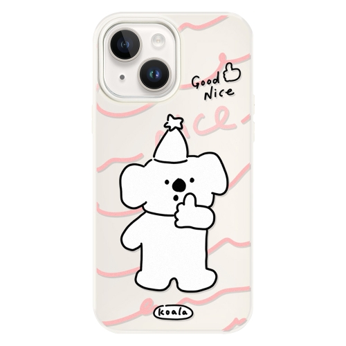 

For iPhone 15 Plus Skin Feeling Jelly TPU Hybrid PC Phone Case(Like Koala White)