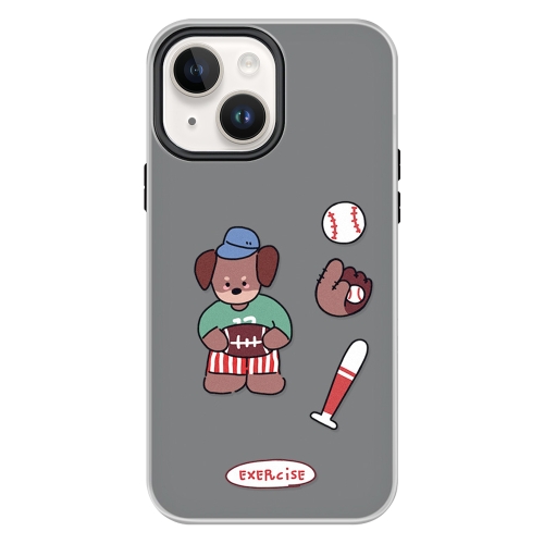 

For iPhone 14 Plus Skin Feeling Jelly TPU Hybrid PC Phone Case(Baseball Brown Dog Black)