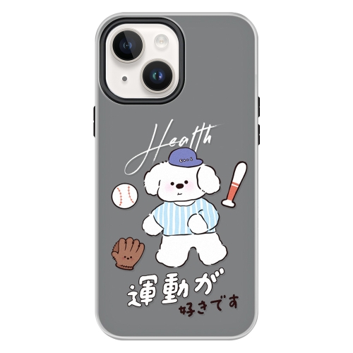 

For iPhone 14 Skin Feeling Jelly TPU Hybrid PC Phone Case(Baseball Little Dog Black)