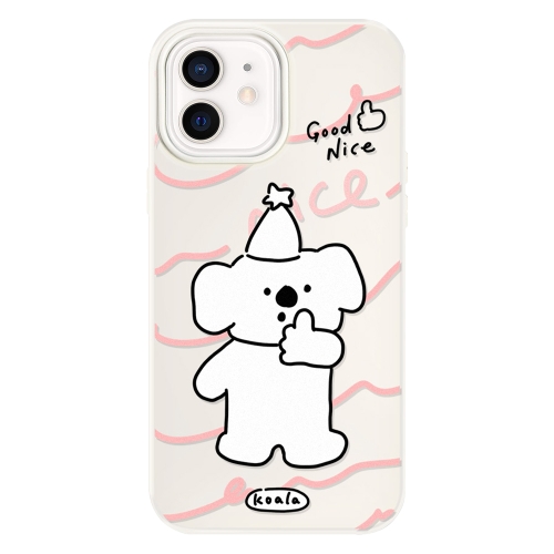 

For iPhone 12 Skin Feeling Jelly TPU Hybrid PC Phone Case(Like Koala White)