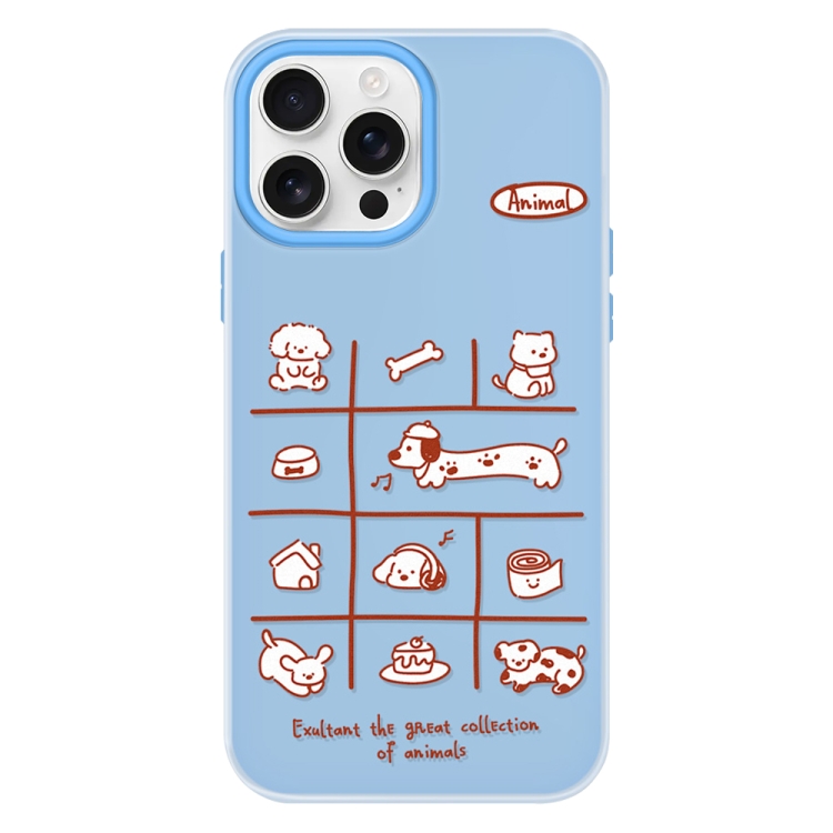 

For iPhone 11 Pro Max Skin Feeling Jelly TPU Hybrid PC Phone Case(Red Line Dog Blue)