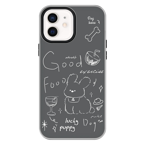 

For iPhone 11 Skin Feeling Jelly TPU Hybrid PC Phone Case(Doodle Puppy Black)