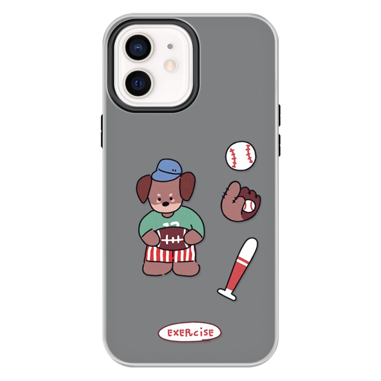 

For iPhone 11 Skin Feeling Jelly TPU Hybrid PC Phone Case(Baseball Brown Dog Black)