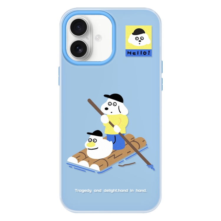 

For iPhone 16 Plus Skin Feeling Jelly TPU Hybrid PC Phone Case(Boating Blue)