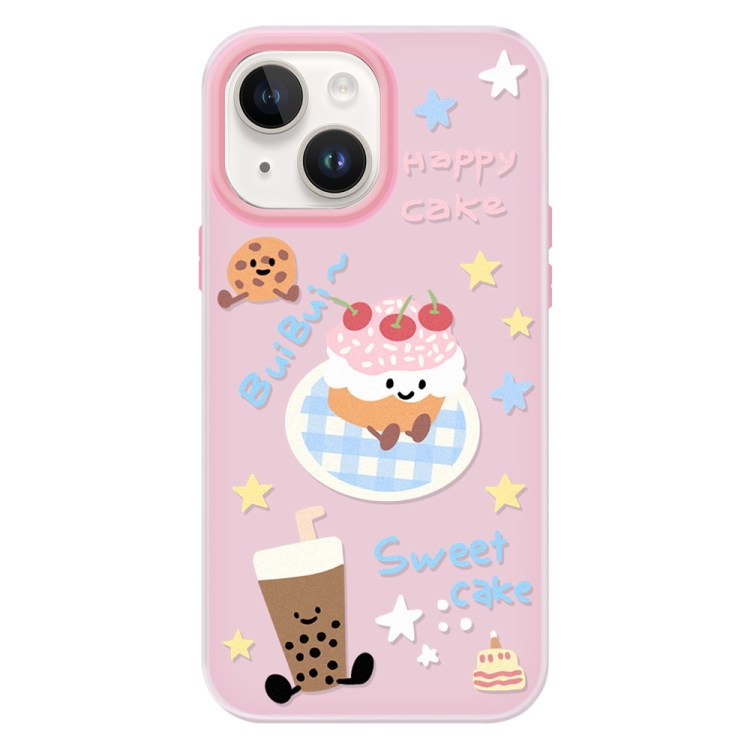 

For iPhone 14 Plus Skin Feeling Jelly TPU Hybrid PC Phone Case(Cake Pink)