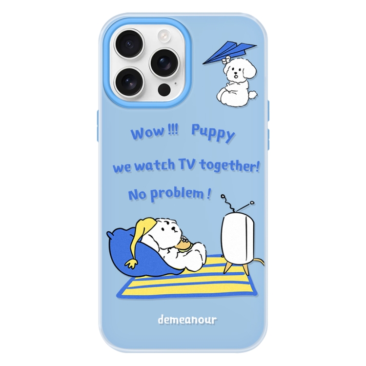 

For iPhone 12 Pro Skin Feeling Jelly TPU Hybrid PC Phone Case(TV Dog Blue)