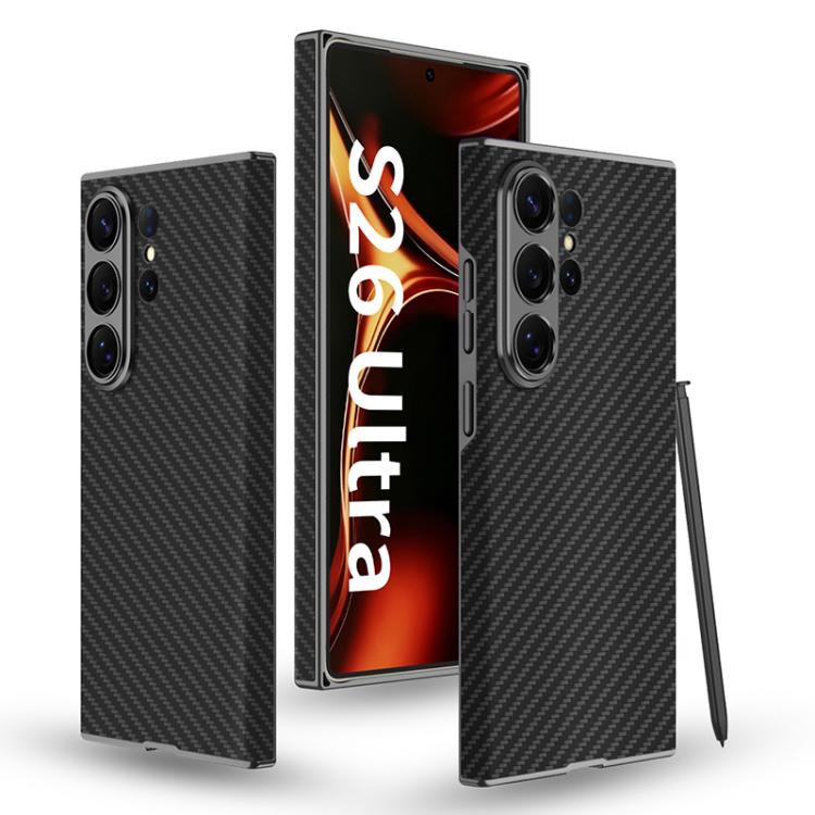 

For Samsung Galaxy S26 Ultra 5G GKK Skin-feeling Leather Curved Phone Case(Carbon Fiber)