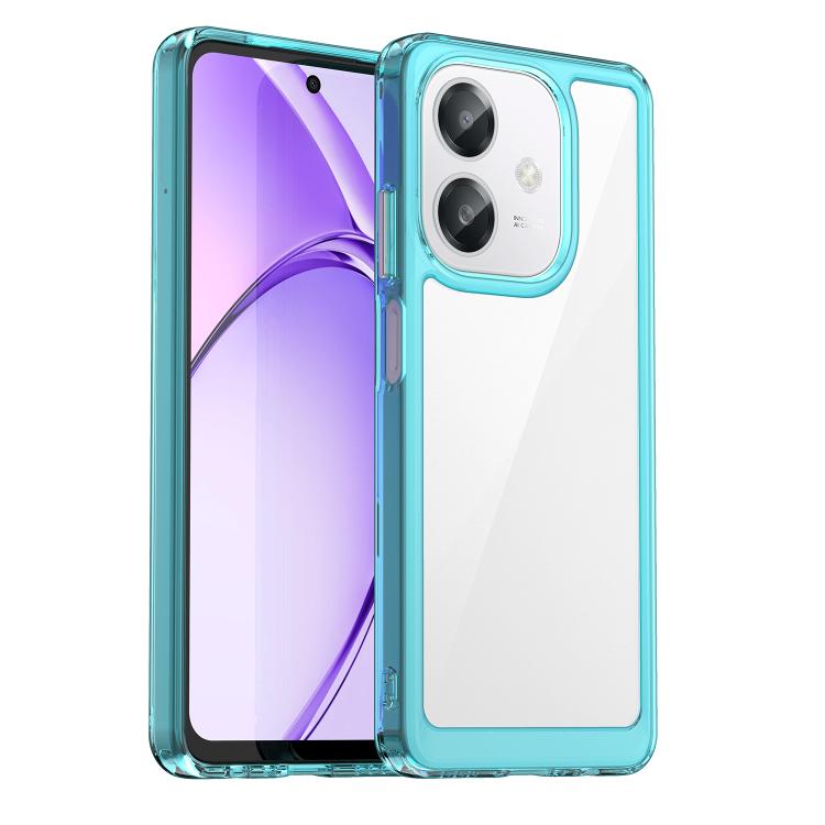 

For OPPO A3 4G / A40 / A40m / A60 Colorful Series Acrylic Hybrid TPU Phone Case(Transparent Blue)
