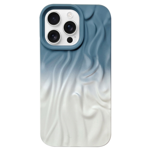 

For iPhone 11 Pro Max Wrinkle Gradient Skin-feel Frosted TPU Phone Case(Blue White)