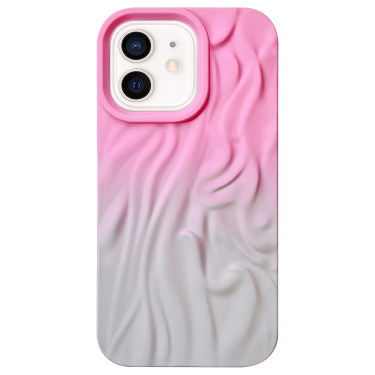

For iPhone 11 Wrinkle Gradient Skin-feel Frosted TPU Phone Case(Pink Grey)