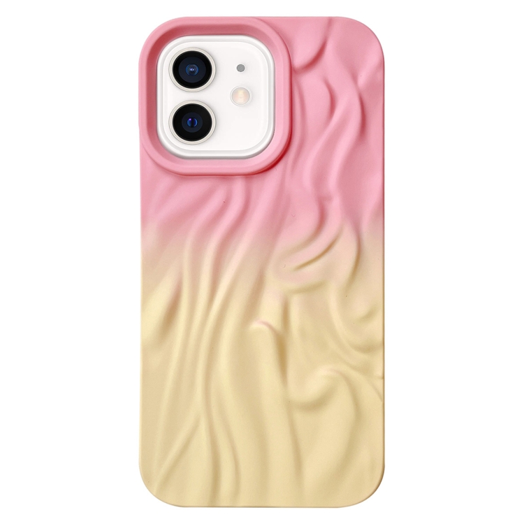 

For iPhone 11 Wrinkle Gradient Skin-feel Frosted TPU Phone Case(Pink Yellow)