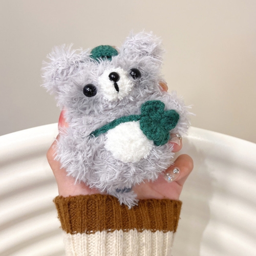 

For AirPods 4 Plush Earphone Protective Soft Case(Leaf Raccoon)