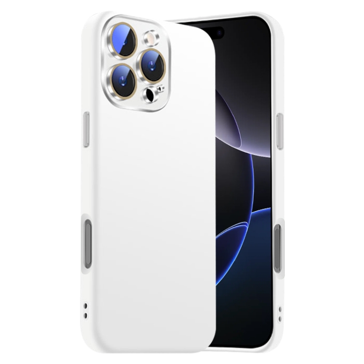 

For iPhone 16 Pro Max Nano Lens Cover Liquid Silicone Phone Case(White)