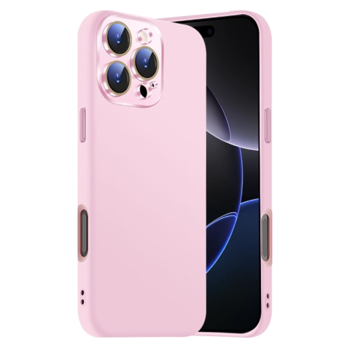 

For iPhone 16 Pro Nano Lens Cover Liquid Silicone Phone Case(Pink)