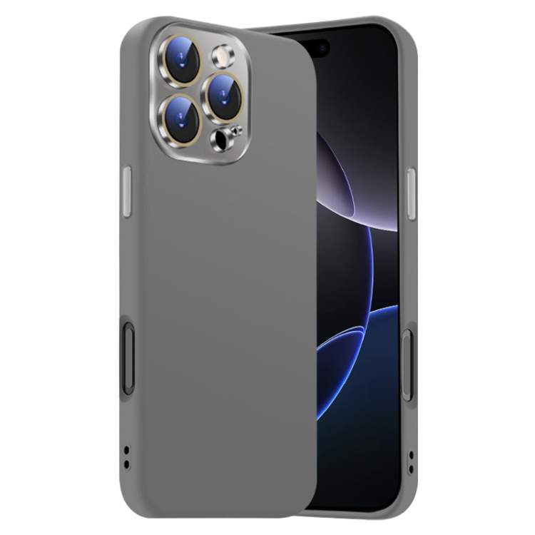 

For iPhone 16 Pro Nano Lens Cover Liquid Silicone Phone Case(Titanium Gray)