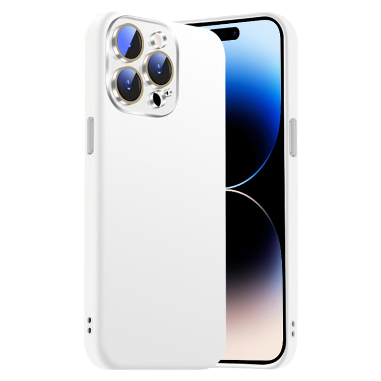 

For iPhone 14 Pro Nano Lens Cover Liquid Silicone Phone Case(White)