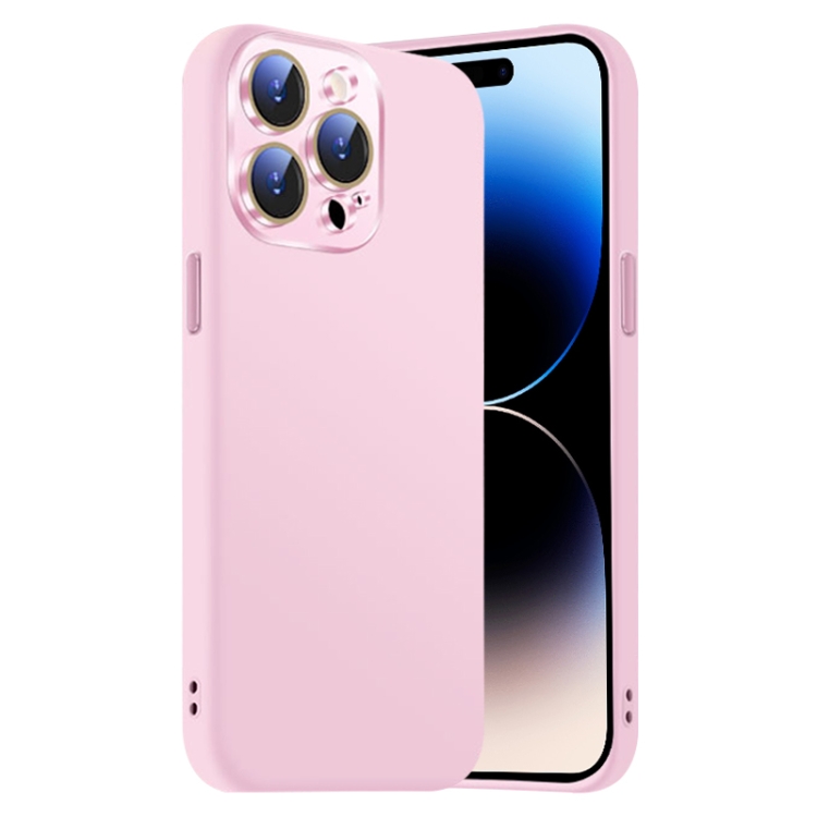 

For iPhone 14 Pro Max Nano Lens Cover Liquid Silicone Phone Case(Pink)