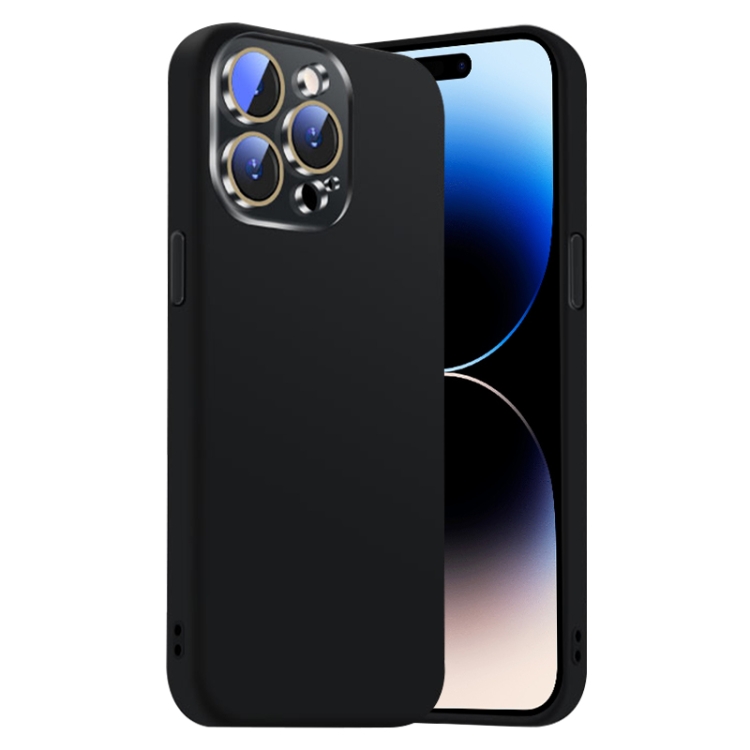 

For iPhone 14 Pro Max Nano Lens Cover Liquid Silicone Phone Case(Black)