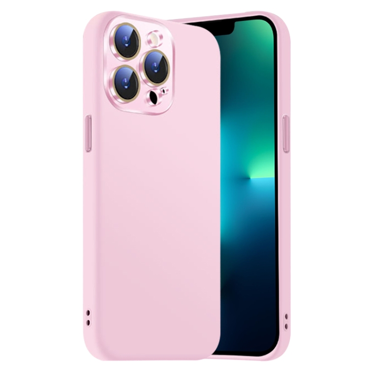 

For iPhone 13 Pro Max Nano Lens Cover Liquid Silicone Phone Case(Pink)