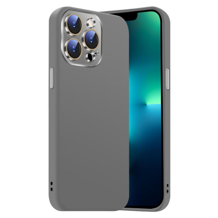 

For iPhone 13 Pro Max Nano Lens Cover Liquid Silicone Phone Case(Titanium Gray)