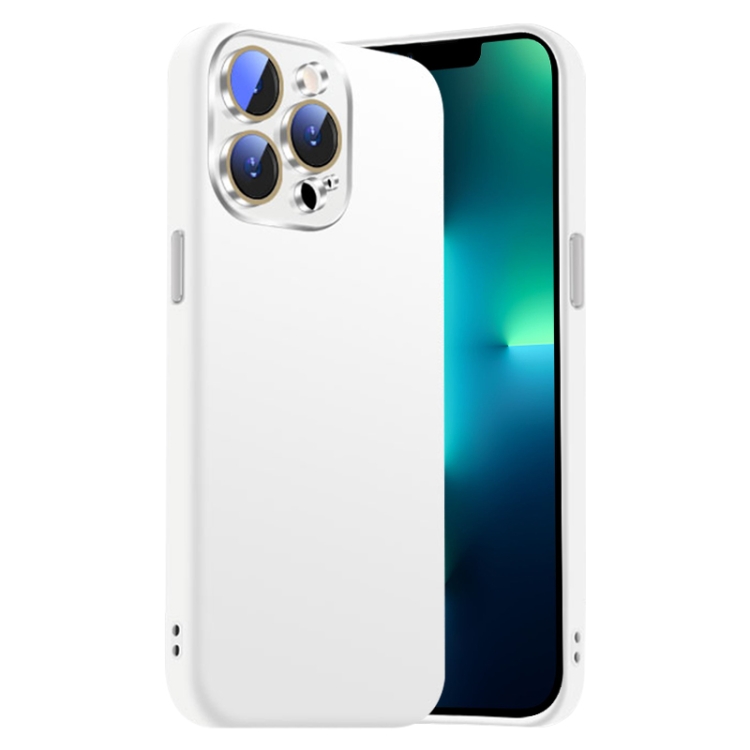 

For iPhone 13 Pro Nano Lens Cover Liquid Silicone Phone Case(White)