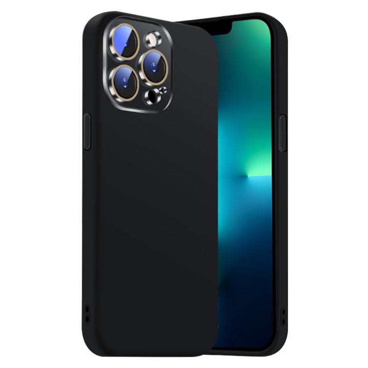 

For iPhone 13 Pro Nano Lens Cover Liquid Silicone Phone Case(Black)