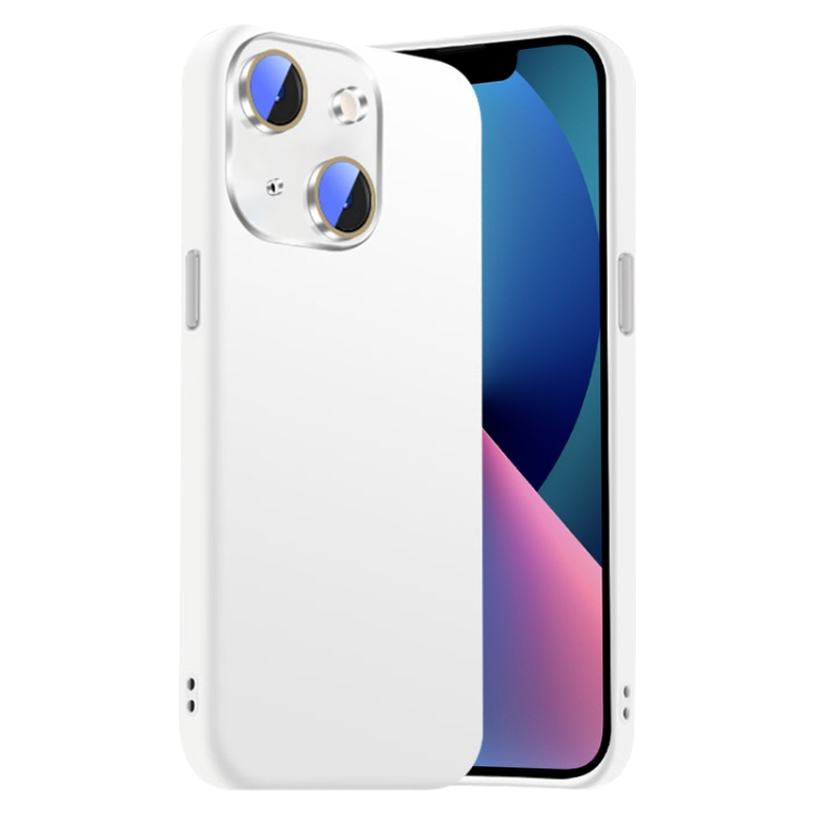 

For iPhone 13 Nano Lens Cover Liquid Silicone Phone Case(White)