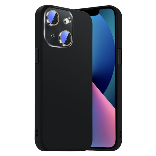 

For iPhone 13 Nano Lens Cover Liquid Silicone Phone Case(Black)