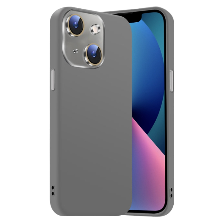

For iPhone 13 Nano Lens Cover Liquid Silicone Phone Case(Titanium Gray)