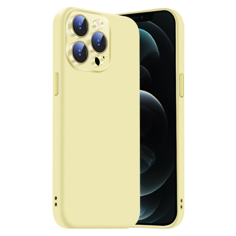 

For iPhone 12 Pro Nano Lens Cover Liquid Silicone Phone Case(Yellow)