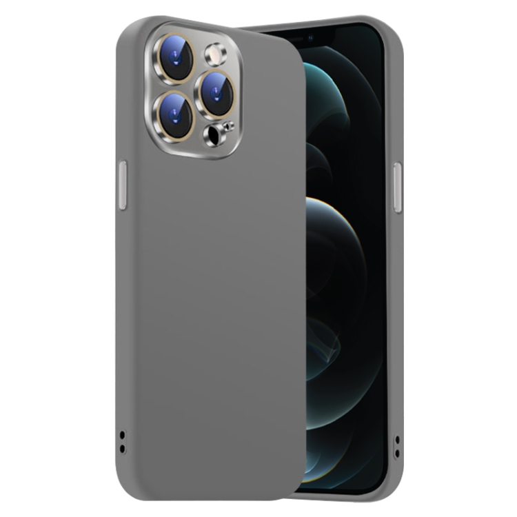 

For iPhone 12 Pro Nano Lens Cover Liquid Silicone Phone Case(Titanium Gray)