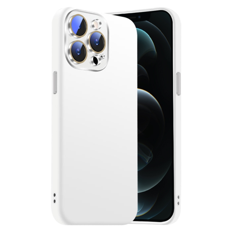 

For iPhone 12 Pro Max Nano Lens Cover Liquid Silicone Phone Case(White)