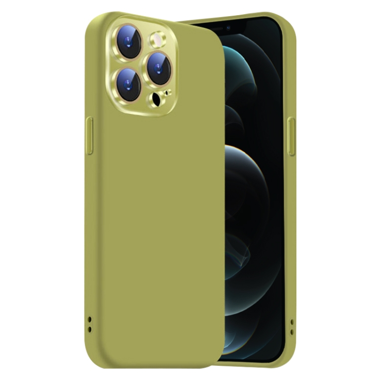 

For iPhone 12 Pro Max Nano Lens Cover Liquid Silicone Phone Case(Fruit Green)