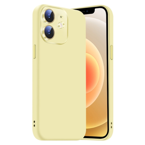 

For iPhone 12 Nano Lens Cover Liquid Silicone Phone Case(Yellow)