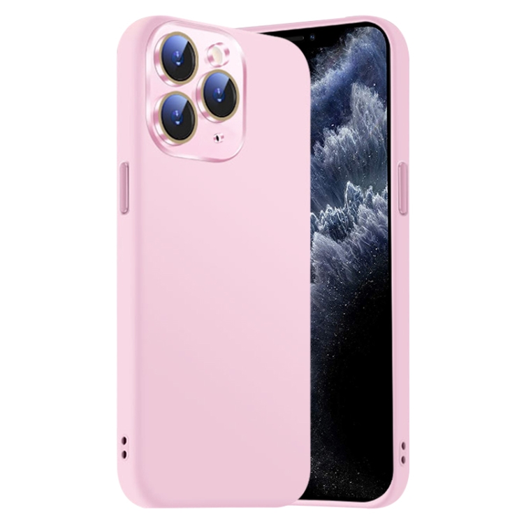 

For iPhone 11 Pro Max Nano Lens Cover Liquid Silicone Phone Case(Pink)
