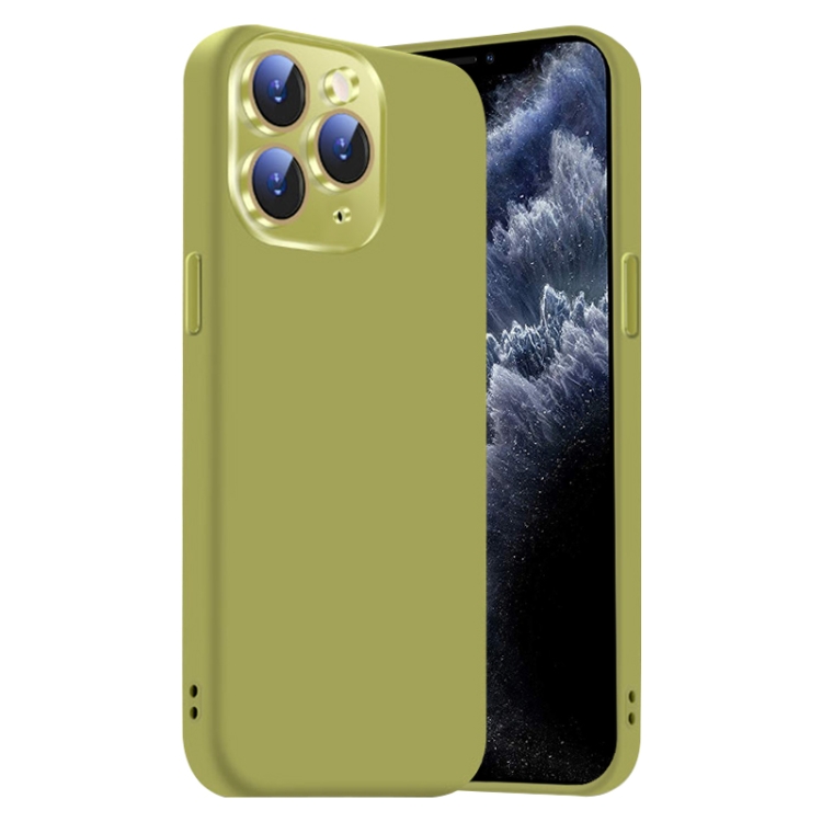 

For iPhone 11 Pro Max Nano Lens Cover Liquid Silicone Phone Case(Fruit Green)