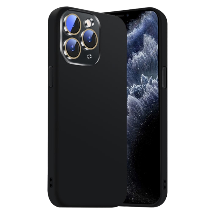 

For iPhone 11 Pro Max Nano Lens Cover Liquid Silicone Phone Case(Black)