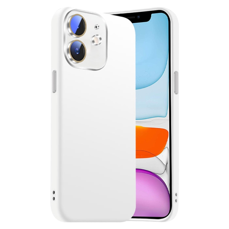 

For iPhone 11 Nano Lens Cover Liquid Silicone Phone Case(White)