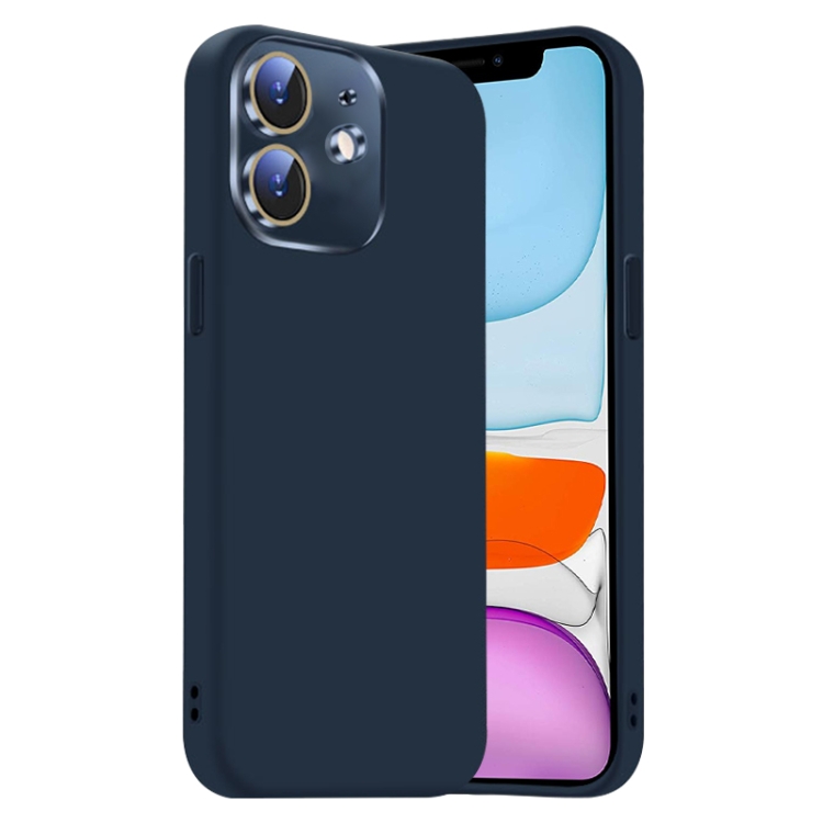 

For iPhone 11 Nano Lens Cover Liquid Silicone Phone Case(Titanium Blue)