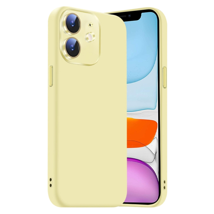 

For iPhone 11 Nano Lens Cover Liquid Silicone Phone Case(Yellow)