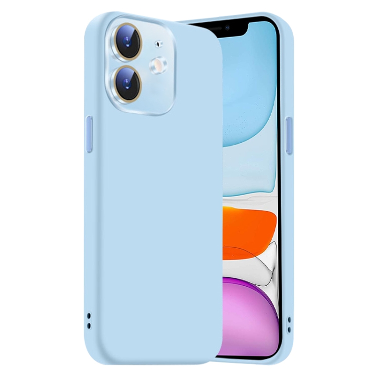 

For iPhone 11 Nano Lens Cover Liquid Silicone Phone Case(Light Blue)