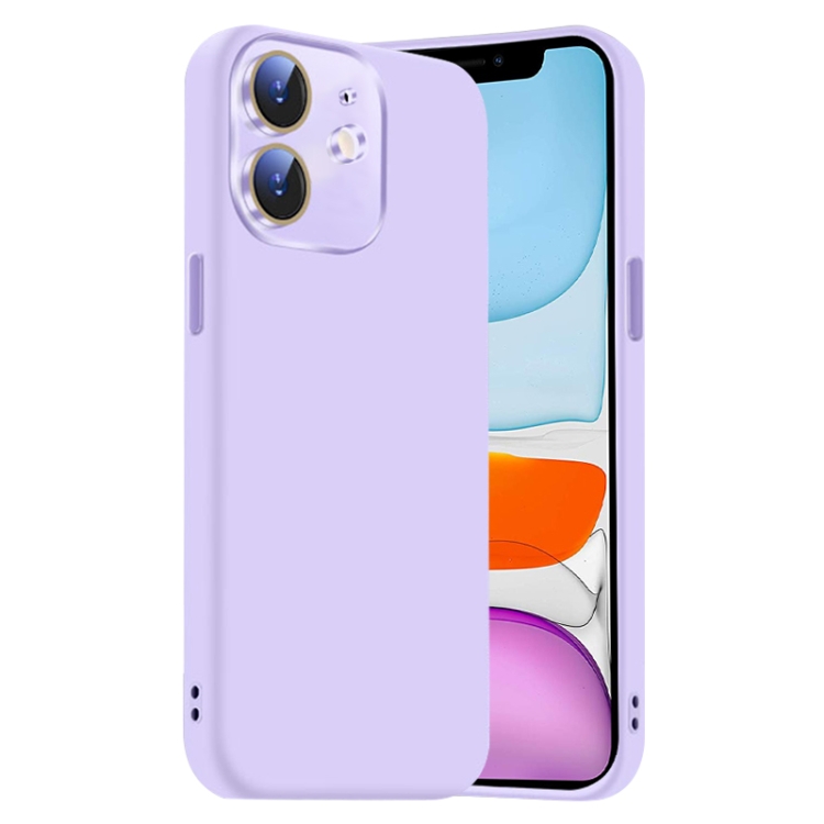 

For iPhone 11 Nano Lens Cover Liquid Silicone Phone Case(Light Purple)