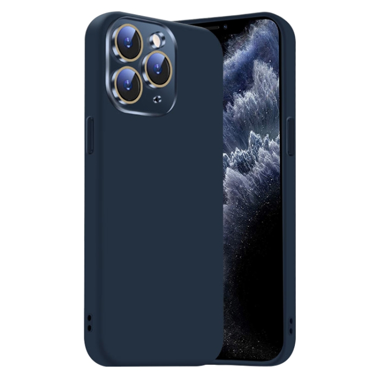 

For iPhone 11 Pro Nano Lens Cover Liquid Silicone Phone Case(Titanium Blue)