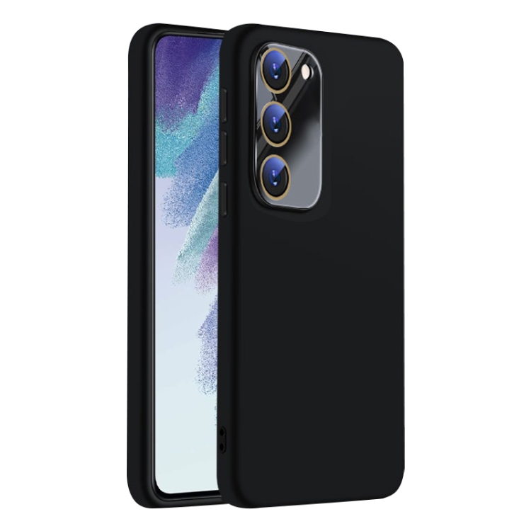 

For Samsung Galaxy S21 FE 5G Nano Lens Cover Liquid Silicone Phone Case(Black)